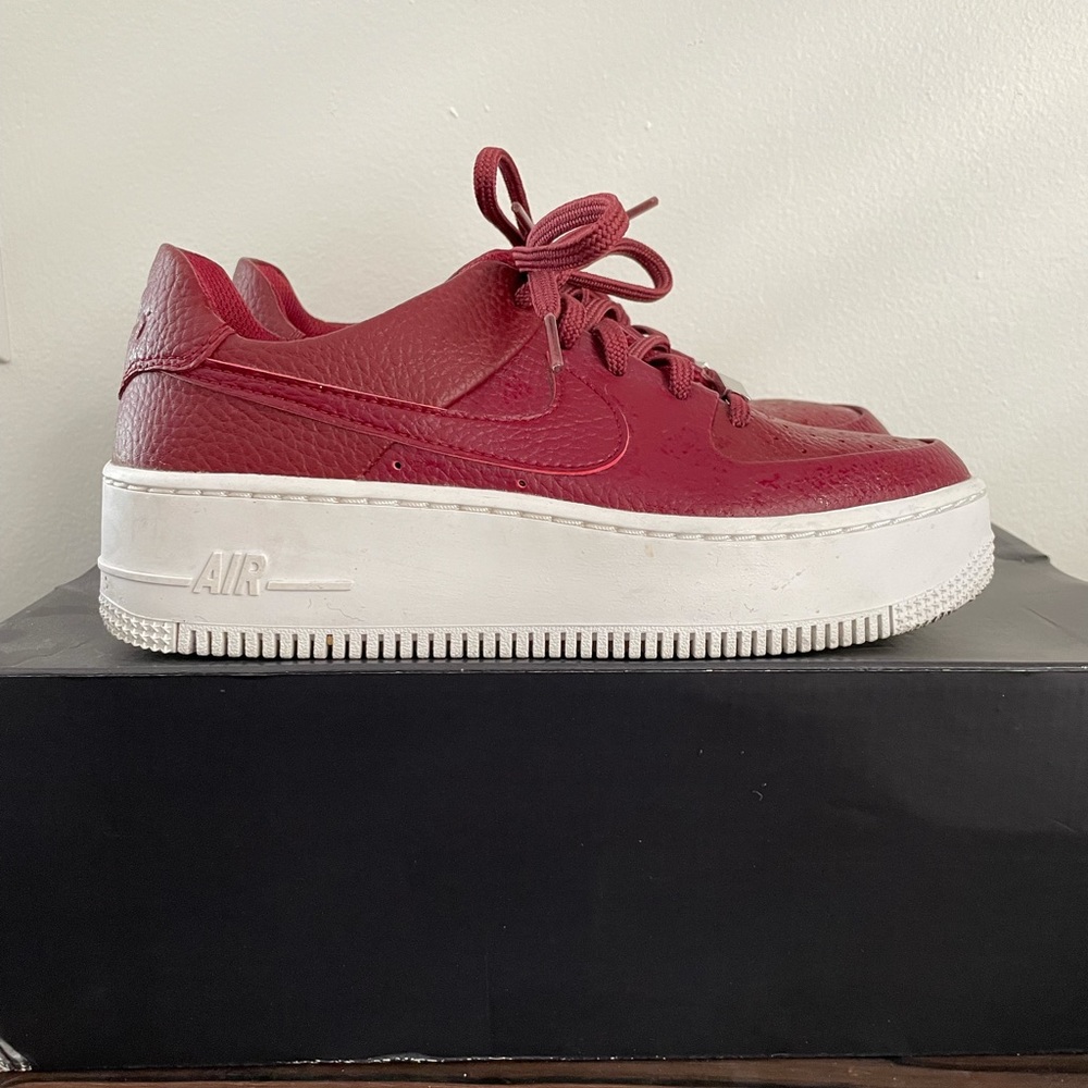 Nike Air Force 1, Maroon Red, Women Size 6.5